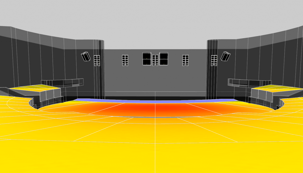 3D Model of sound system set up by L-Acoustics at the Princess Theater, Princess Cruises