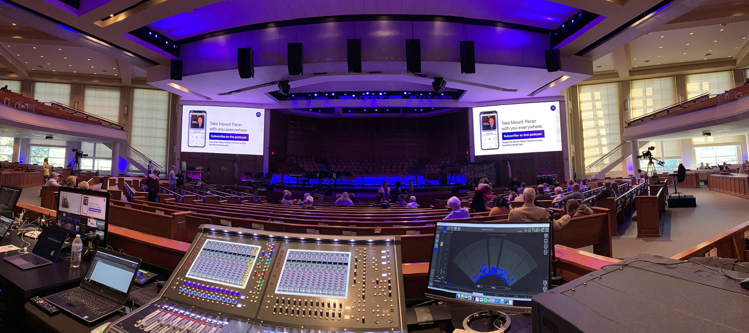 Sound system set up by L-Acoustics at the Mount Paran Church, Atlanta