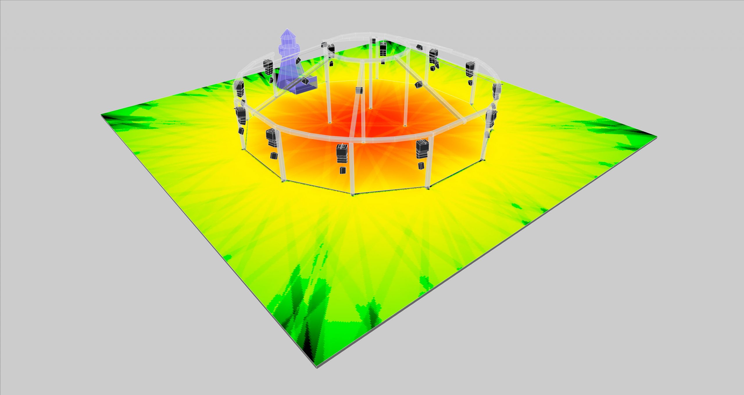 3D Model of sound system set up by L-Acoustics at the Wonderfruit Music and Arts Festival