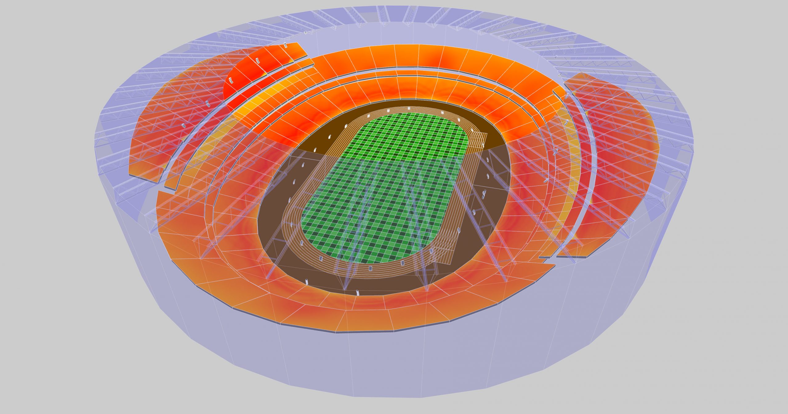 3D Model of sound system set up by L-Acoustics at the European Olympic Games, Baku