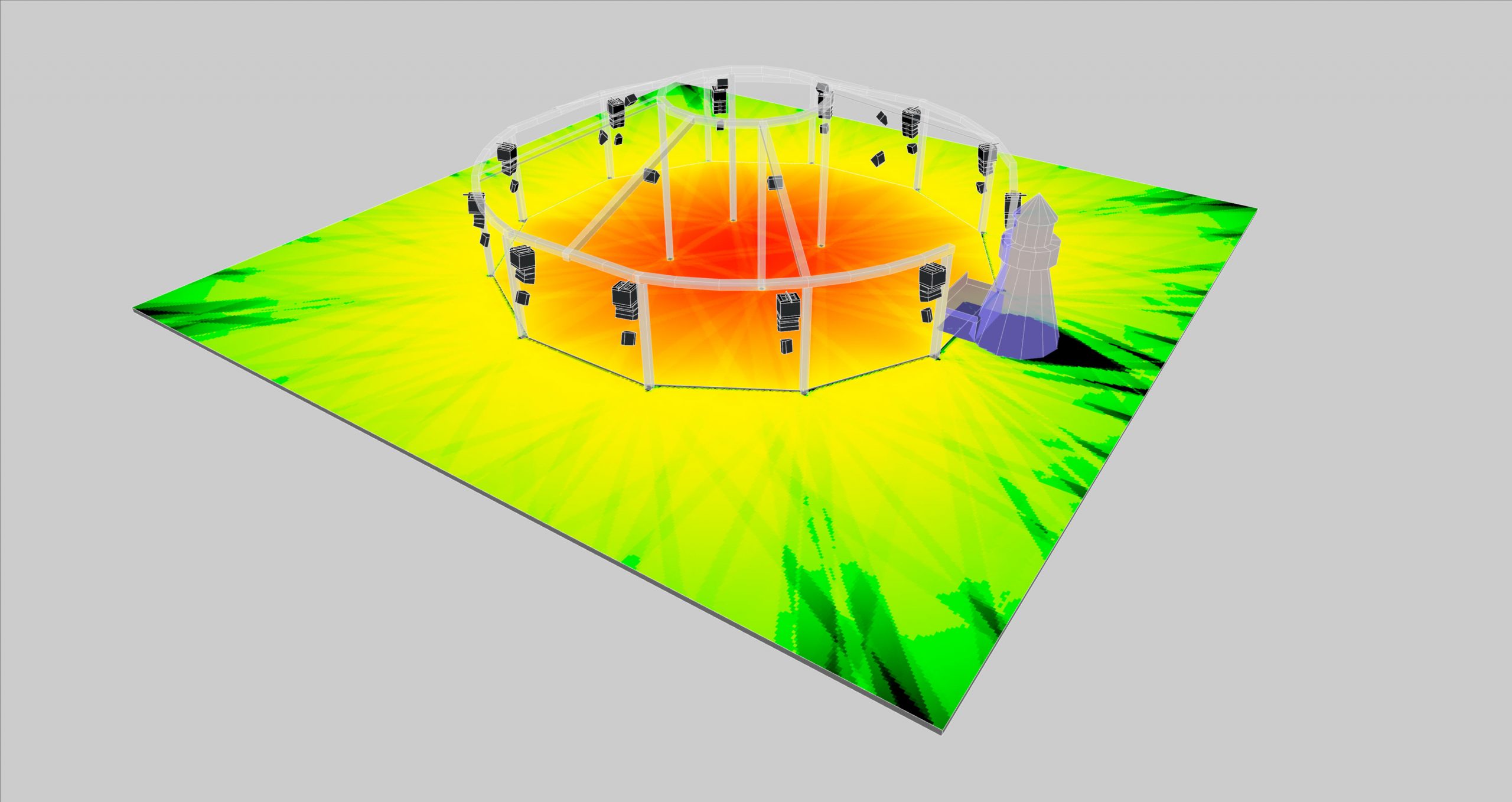 3D Model of sound system set up by L-Acoustics at the Wonderfruit Music and Arts Festival