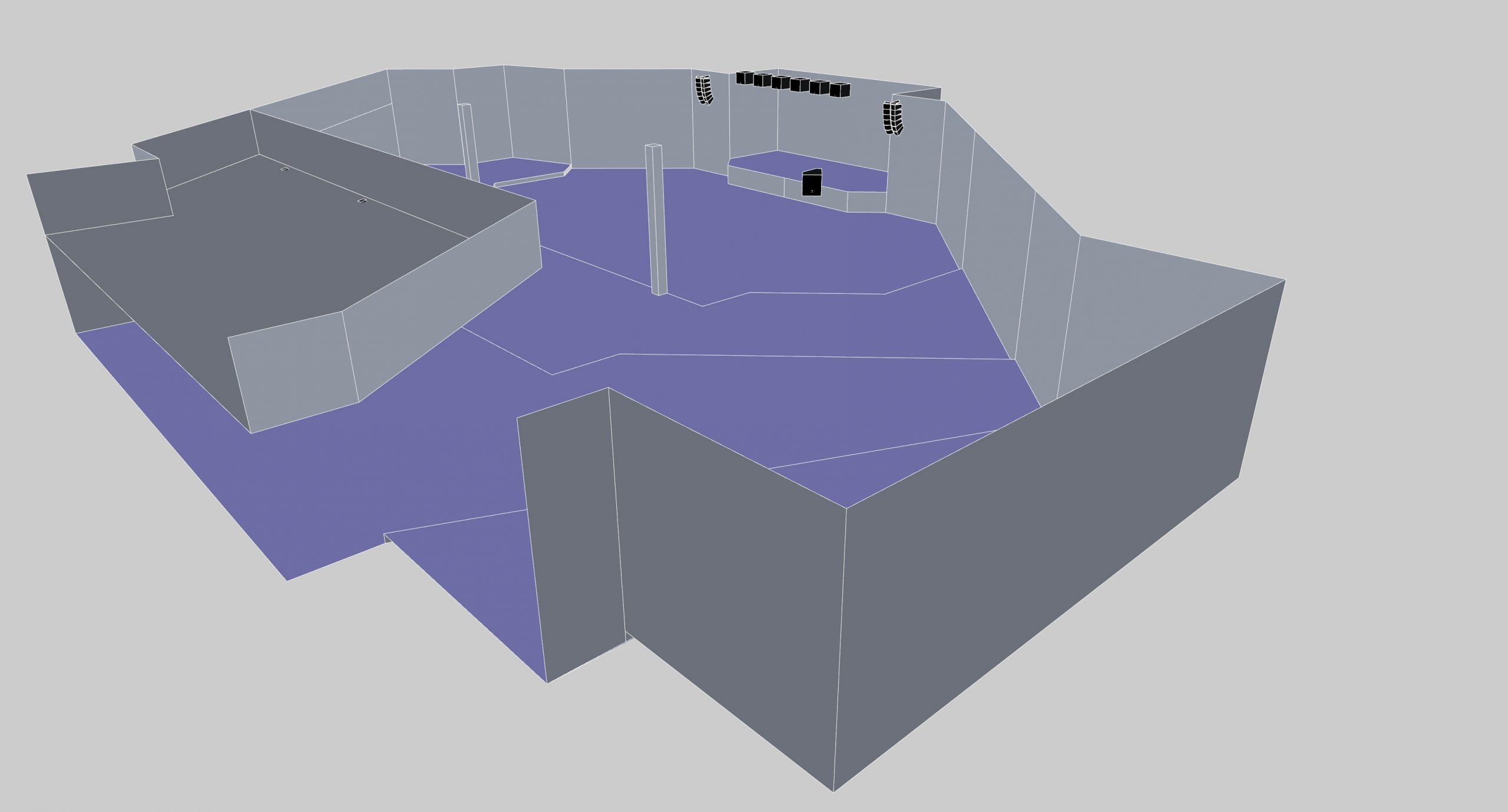 3D Model of sound system set up by L-Acoustics at the Warner Cricket St Thomas Manor Hotel