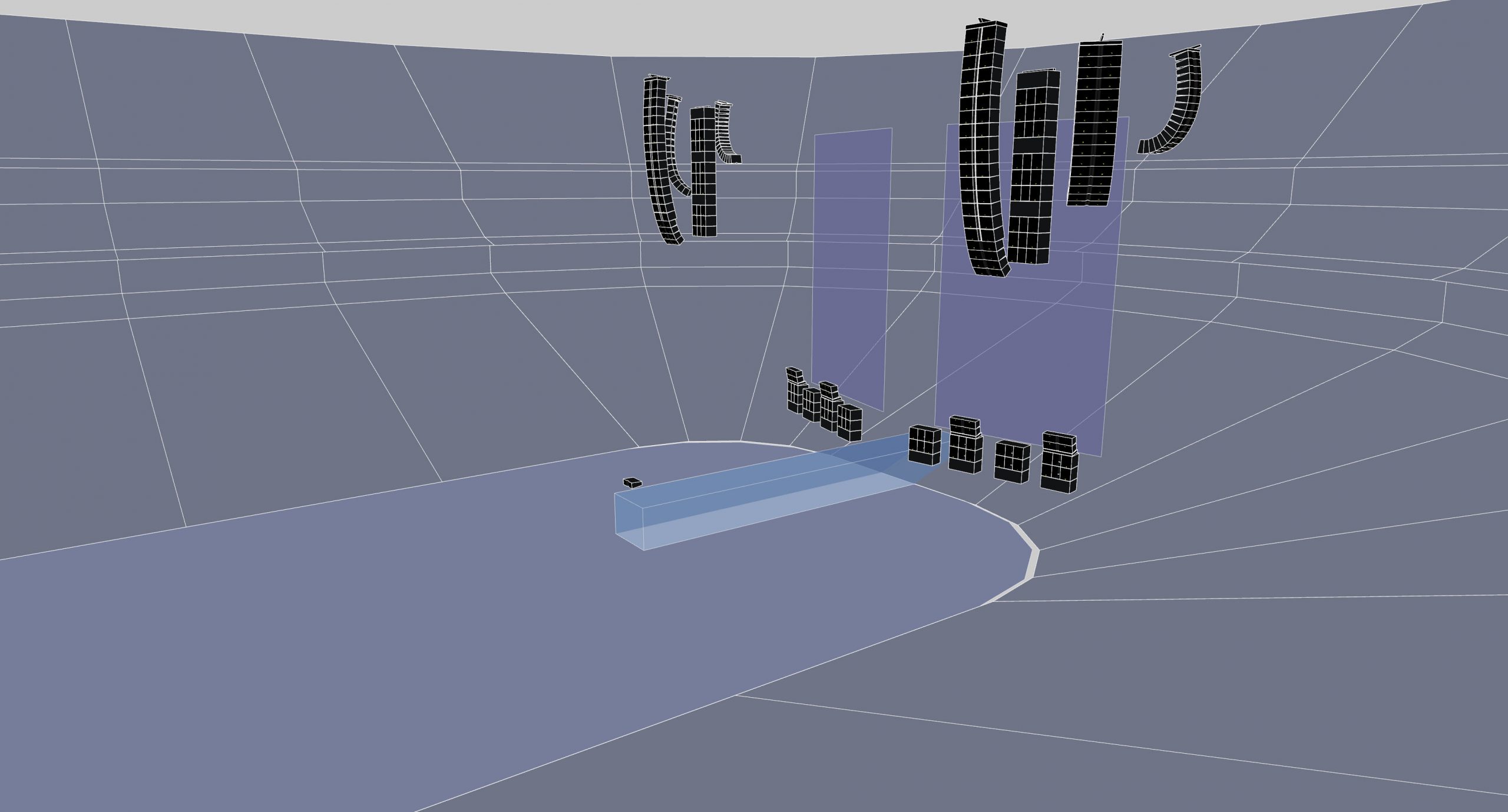 3D Model of sound system set up by L-Acoustics at the Post Malone Runaway Tour