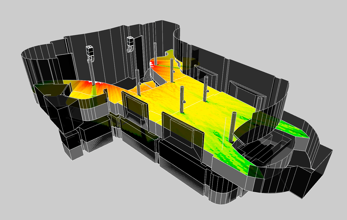 3D Model of sound system set up by L-Acoustics at the Oasis of the Seas by Royal Caribbean International