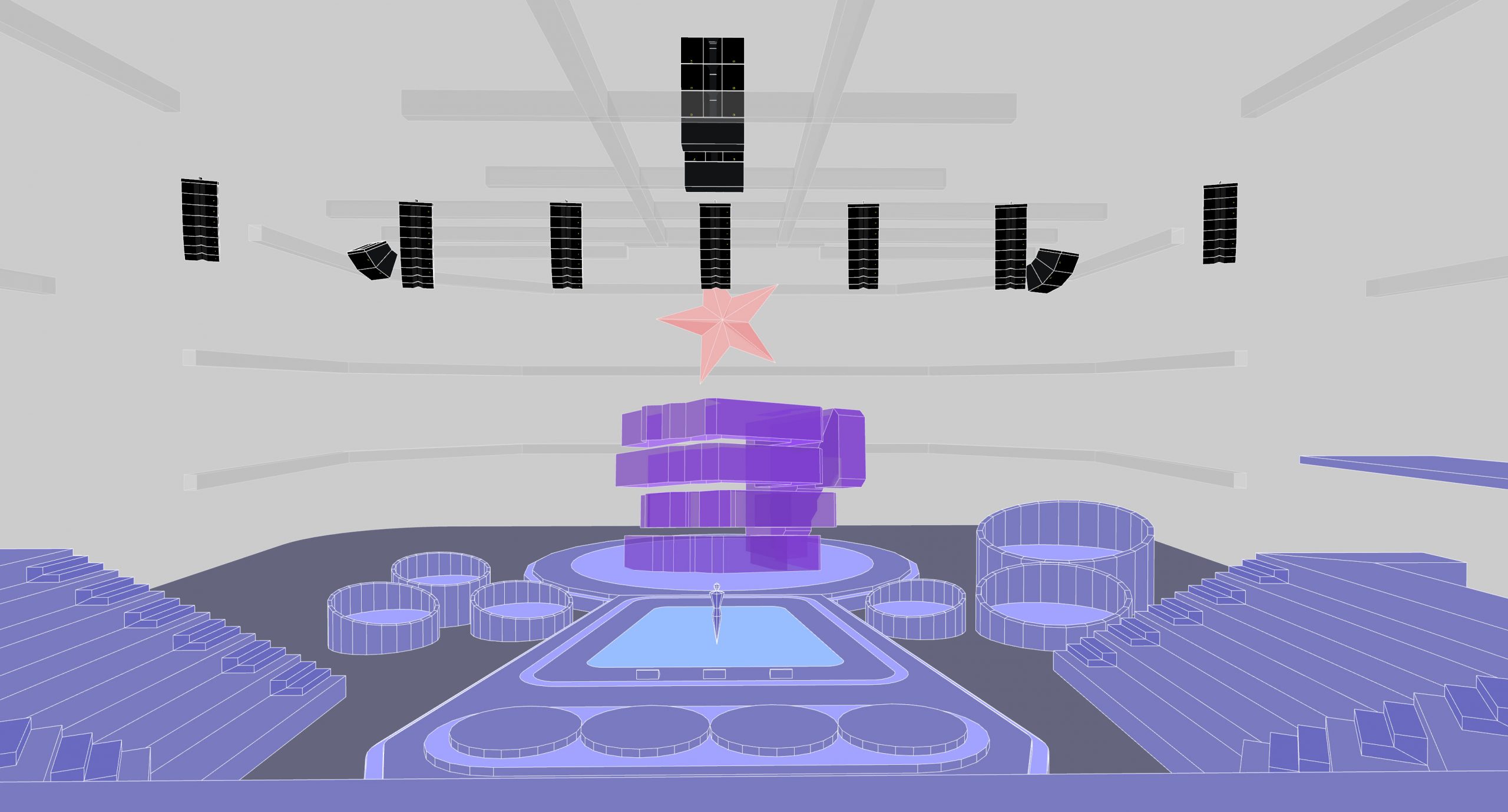 3D Model of sound system set up by L-Acoustics for the TV show Sing! China