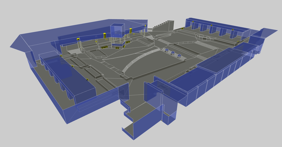 3D Model of sound system set up by L-Acoustics at the Wet Republic Ultra Pool at MGM Grand, Las Vegas