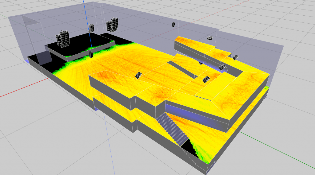 3D Model of sound system set up by L-Acoustics at the Brooklyn Steel, New York