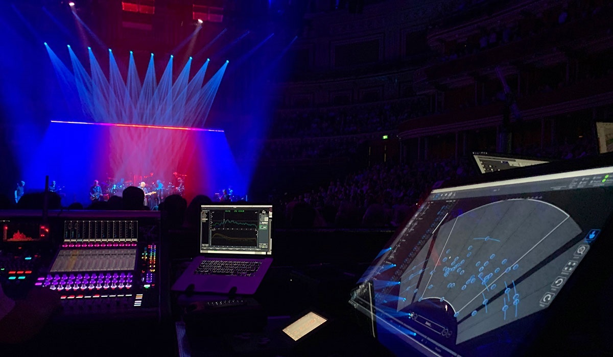 K series sound system set up by L-Acoustics at the Mark Knopfler Down the Road Wherever Tour