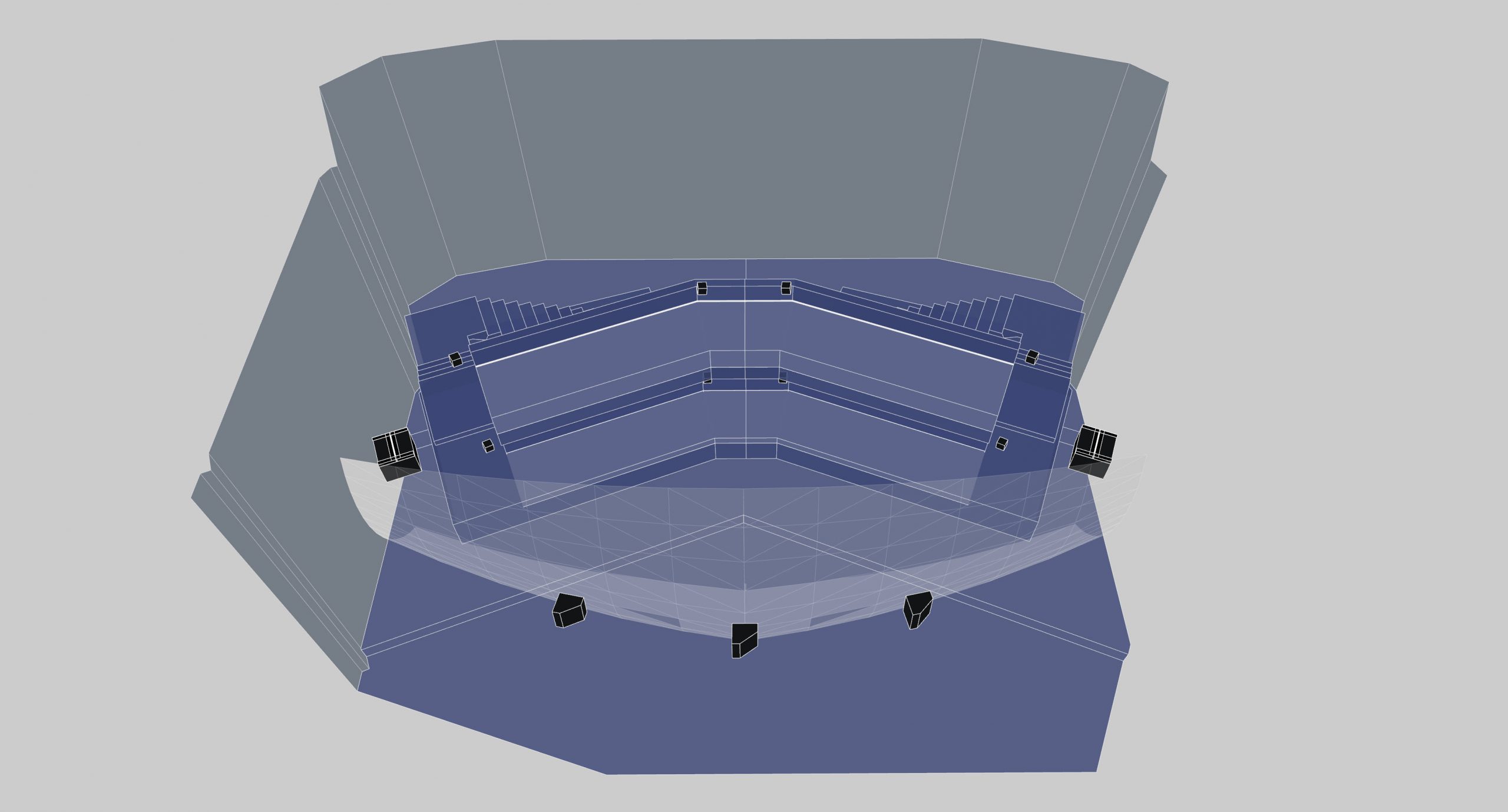 3D Model of sound system set up by L-Acoustics at The Flyer - San Francisco