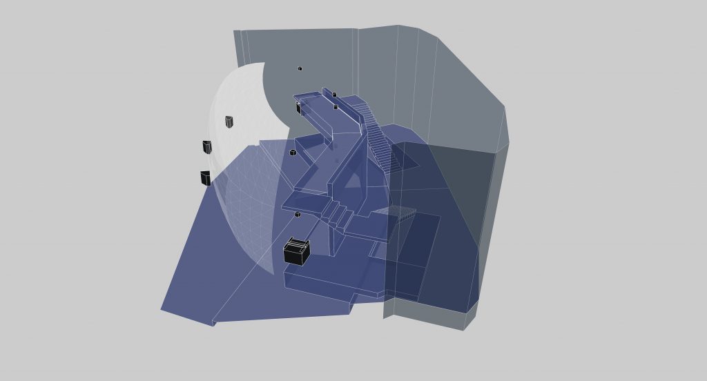 3D Model of sound system set up by L-Acoustics at The Flyer - San Francisco