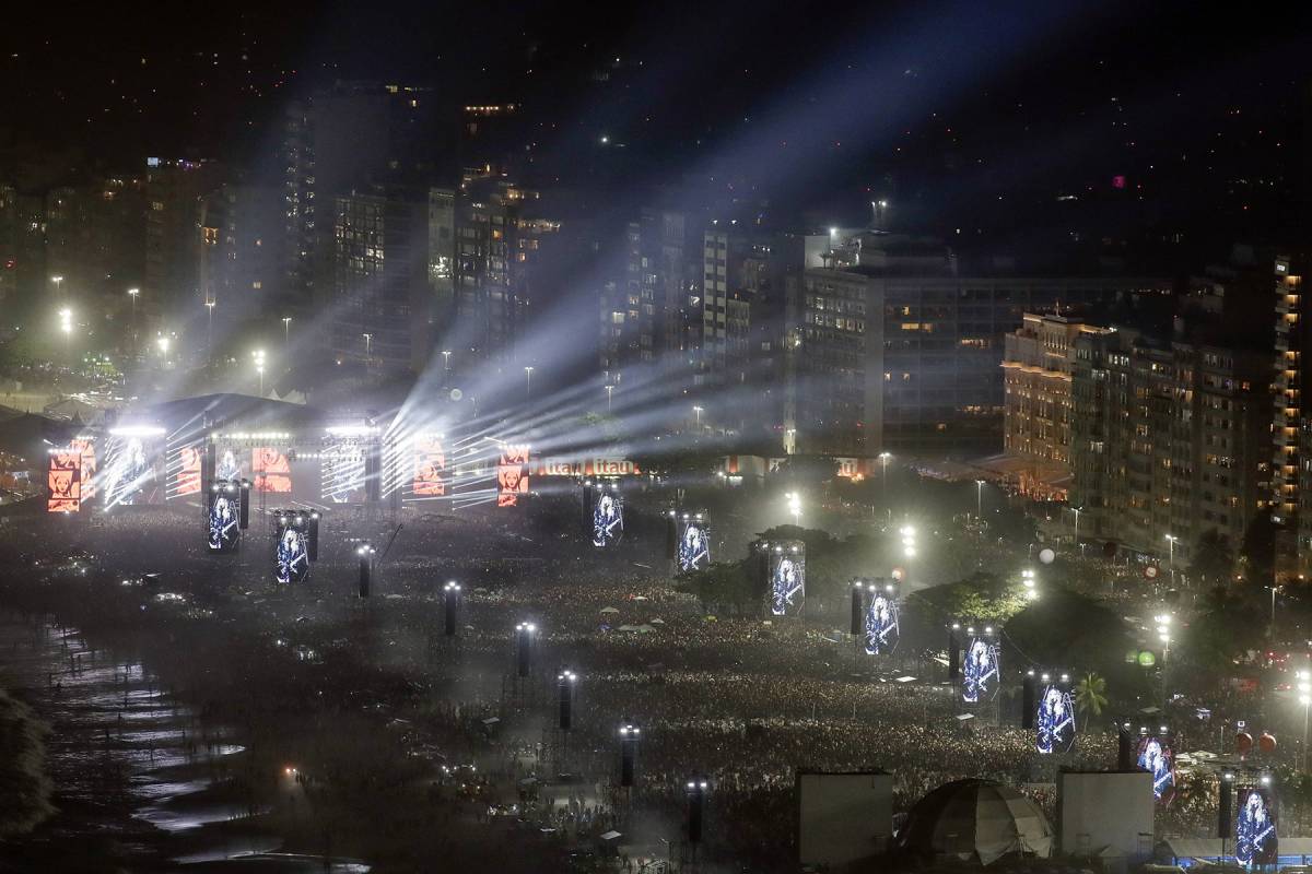 An aerial view of Madonna’s final Celebration Tour stop in Rio on May 4, 2024 (credit: Bruna Prado/AP-SIPA)