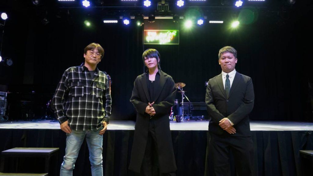 From left to right: Hisaaki Homatsu, CEO of KMD Sound Design Inc; [ kei ]; and Koichi Katsuta, Director of Public Relations and General Affairs at the Kunitachi Music Academy