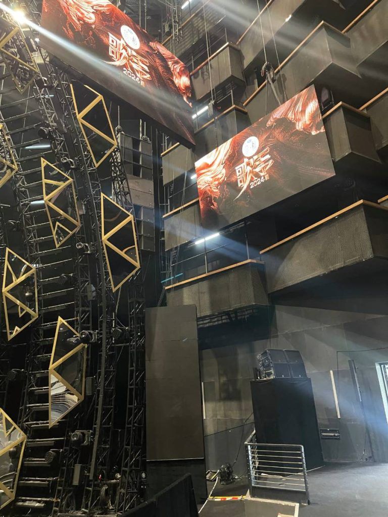 Eight L-Acoustics KS28 subwoofers flown on each side of the Hunan TV studio provide low end for ‘Singer 2024’