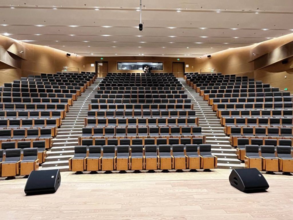 L-Acoustics X12 speakers provide clear, high-quality audio for performers and speakers on stage at Beijing City Library