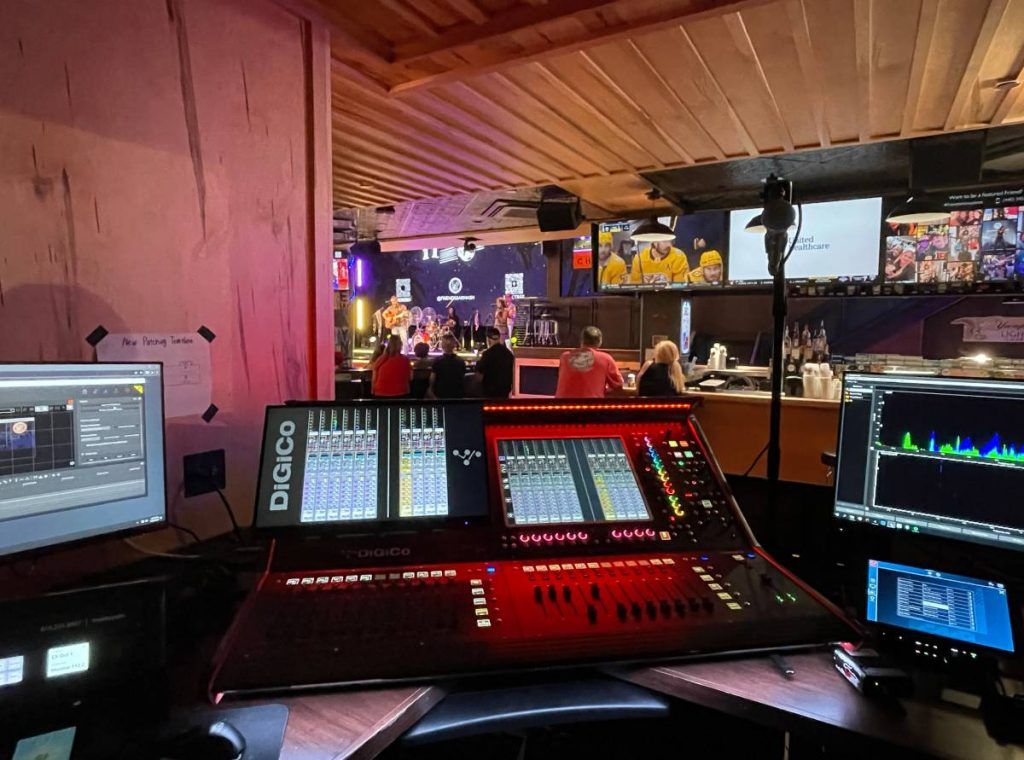 The venue’s DiGiCo Quantum225 console provides both the FOH and monitor mixes for their concert sound system