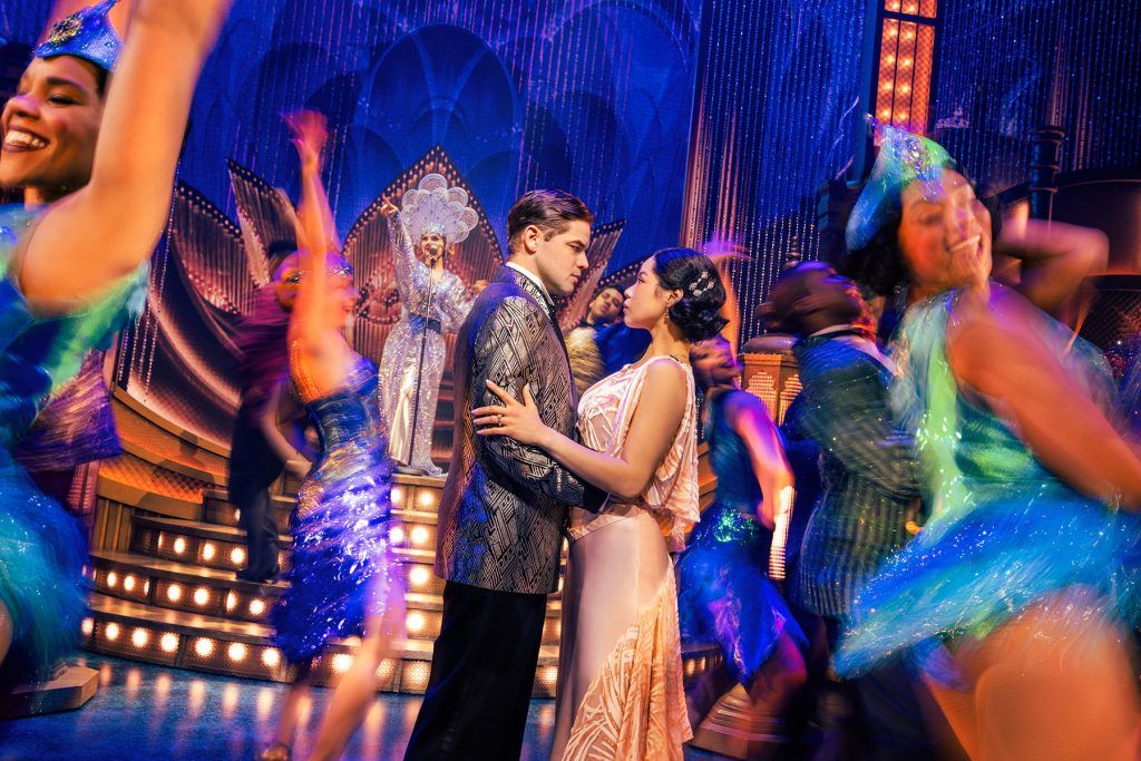 Scenes from The Great Gatsby at the Broadway Theatre (photo credits: Matthew Murphy and Evan Zimmerman)