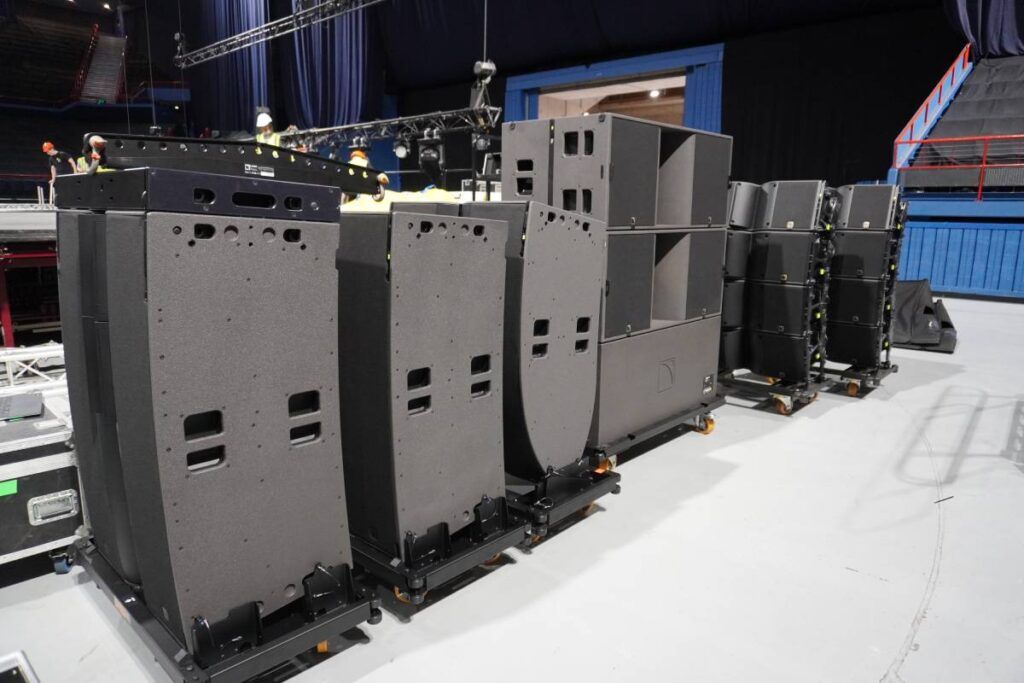 Brisbane Sound Group’s brand-new L-Acoustics L2 and L2D ready to be deployed at the Brisbane Entertainment Centre