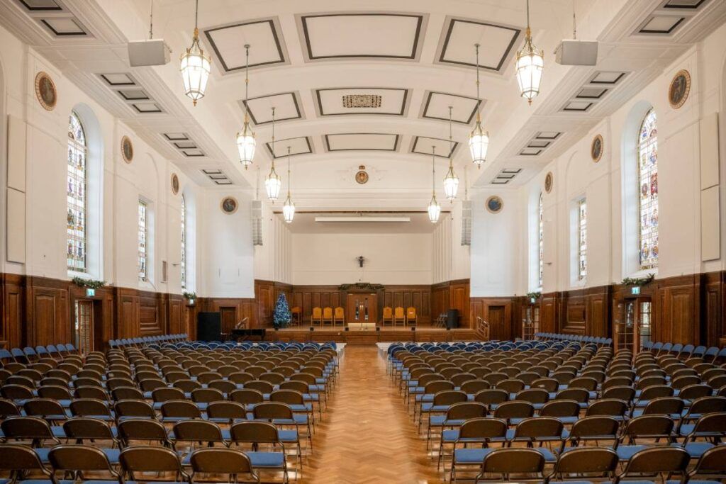 The Royal Masonic School for Girls Great Hall is transformed with an L-Acoustics sound system for speech intelligibility  