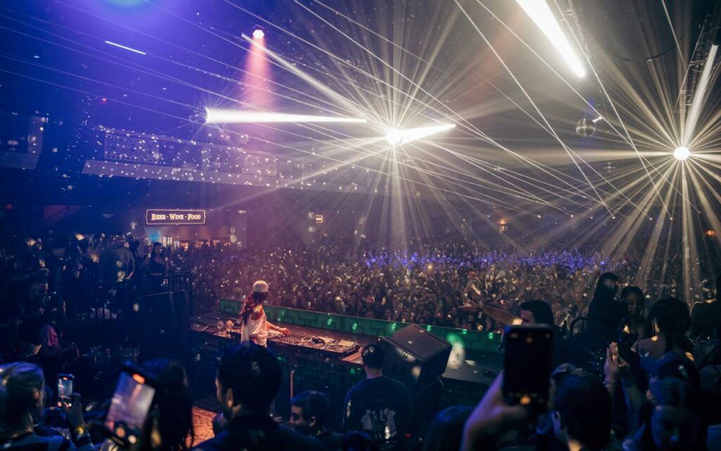 Peggy Gou using L-Acoustics A15 concert sound system for monitoring at Shrine Expo Hall