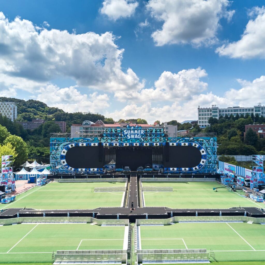 Seoul Sound delivered pristine audio with L-Acoustics K1 concert sound system for PSY’s water play themed Summer Swag concert performances
