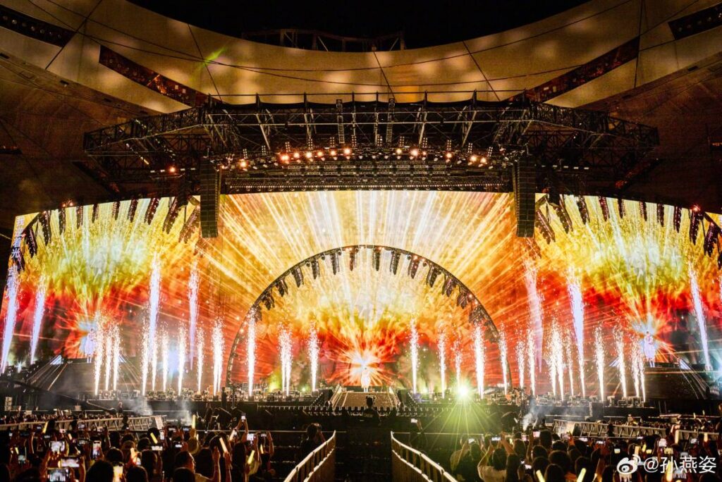 Sun Yanzi's main PA featured two hangs comprising 12 L-Acoustics K1 over four K2 speakers per side with eight KS28 behind each array