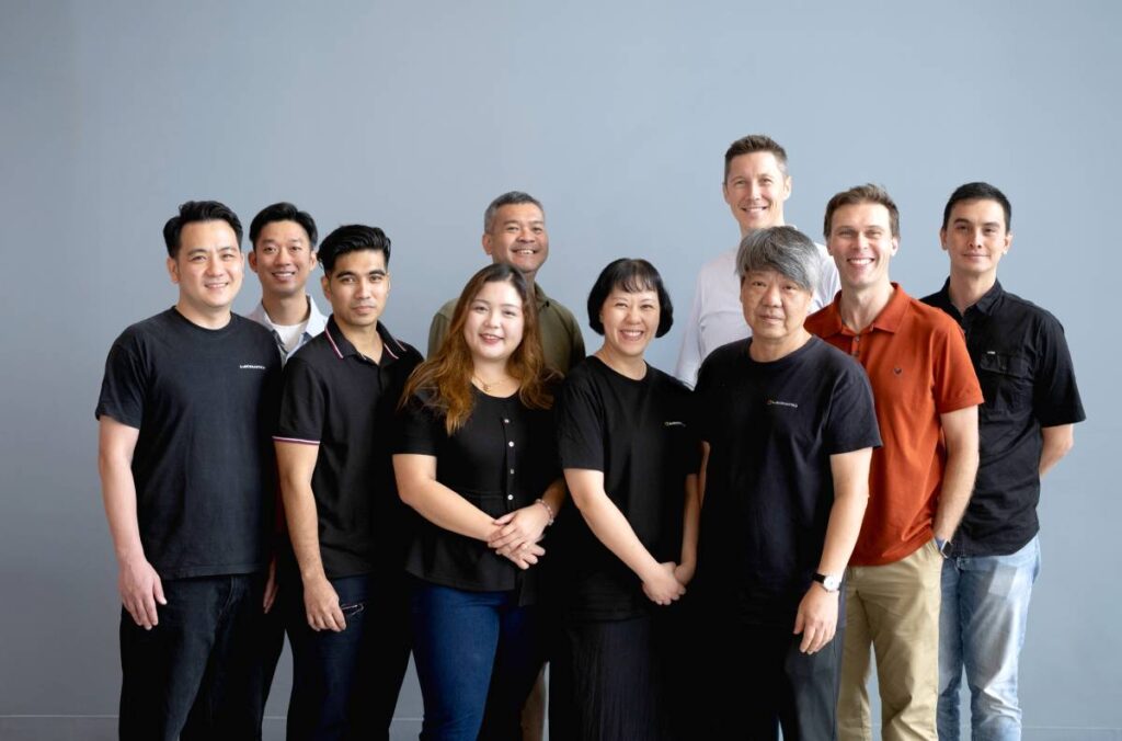 The APAC L-Acoustics Application team: L-R – Kim Fai Hep, Daniel Lee, Zohar Pajela, Amelia Wong, Chung Wah Khiew, Freida Lee, Sebastian Hammond, Alvin Koh, Damien Juhasz, Jufri Price