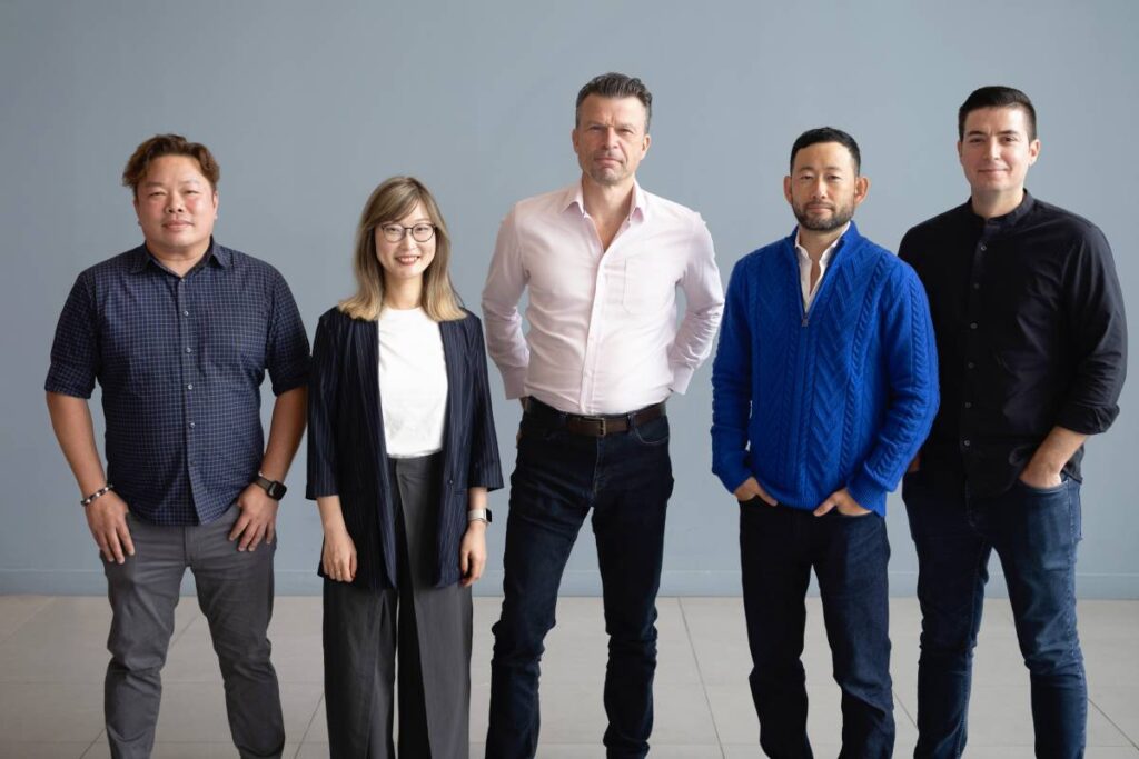 The APAC L-Acoustics Sales team: L-R - Eric Chua, Vivian Zhao, David Cooper, Hiro Sawaguchi, Chris D’Bais