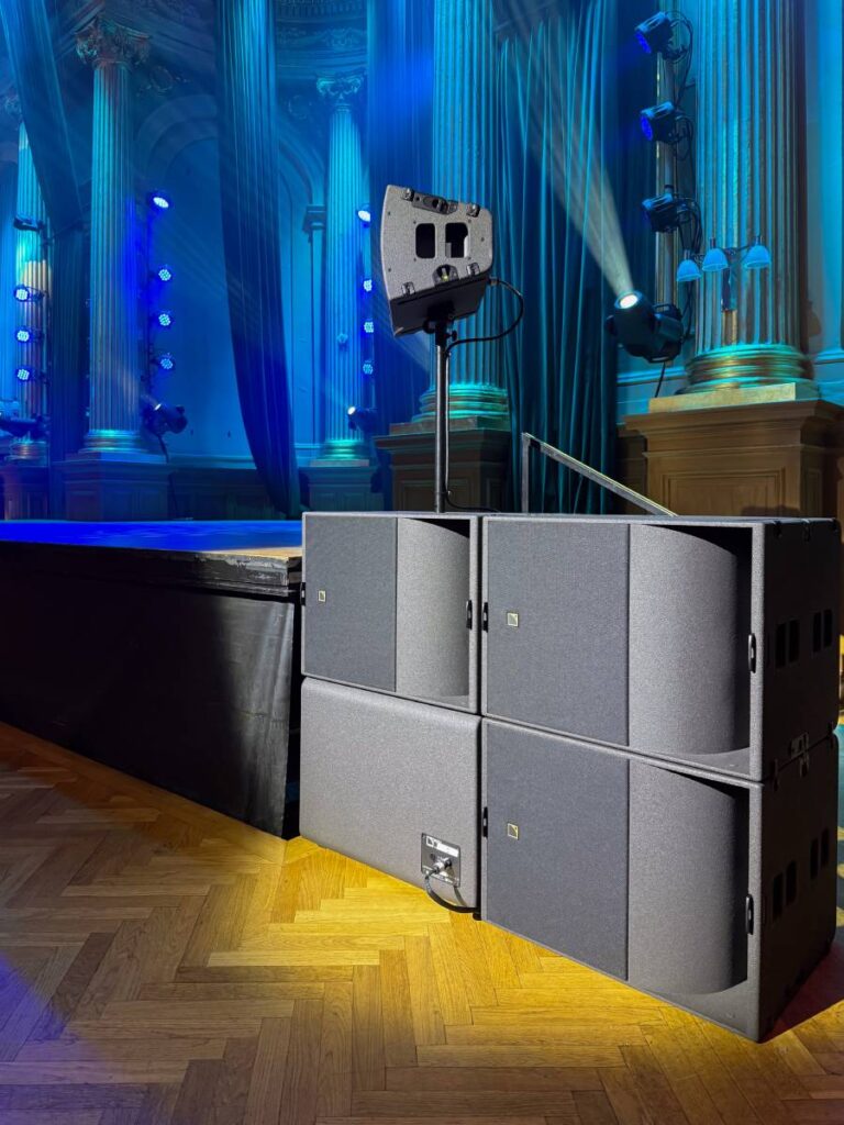 Four L-Acoustics KS21 subwoofers in cardioid configuration minimise low-frequency energy bouncing off the rear and side surfaces, and provide powerful bass response