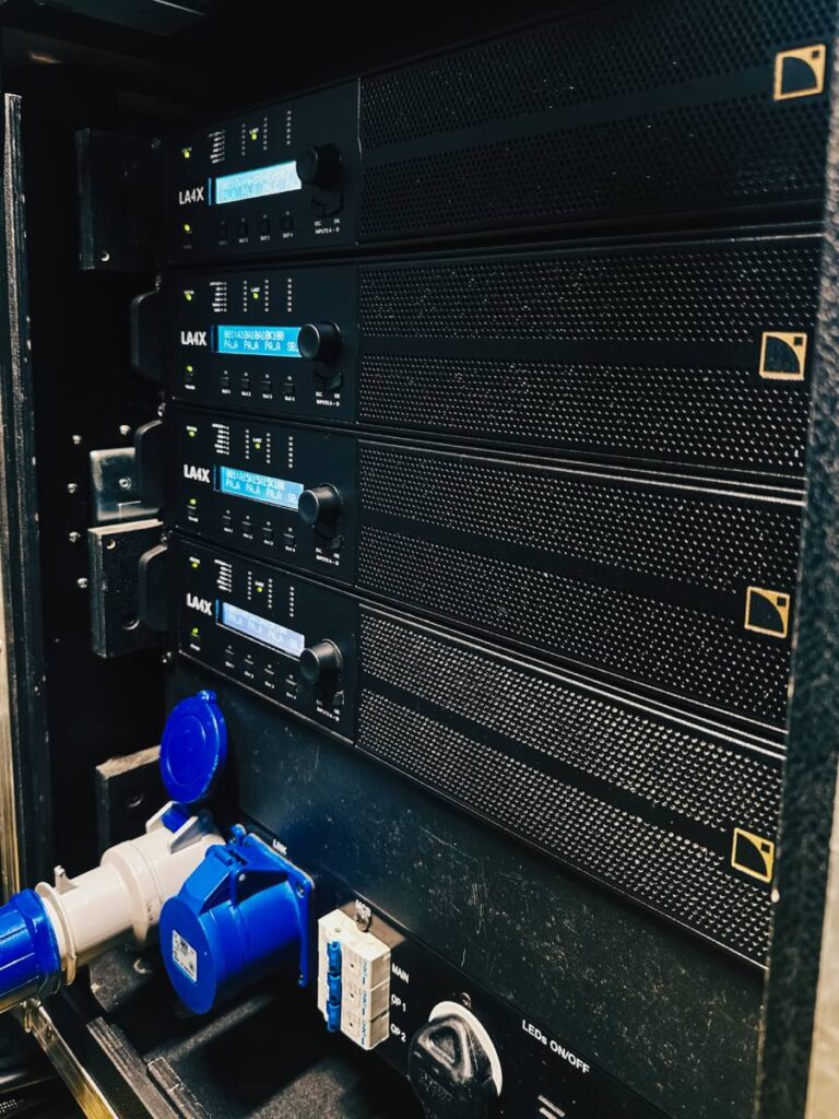 L-Acoustics LA4X and LA12X amplified controllers provide power and processing, giving the creative team a flexible, object-based mixing environment that supports both narrative clarity and dramatic sound design