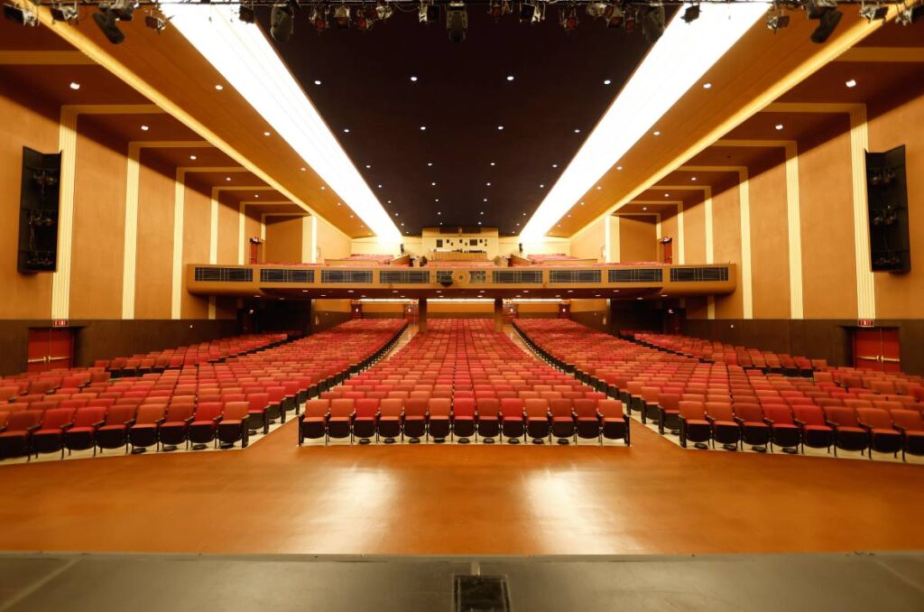 The newly-renovated 1,964-seat auditorium seen from the stage