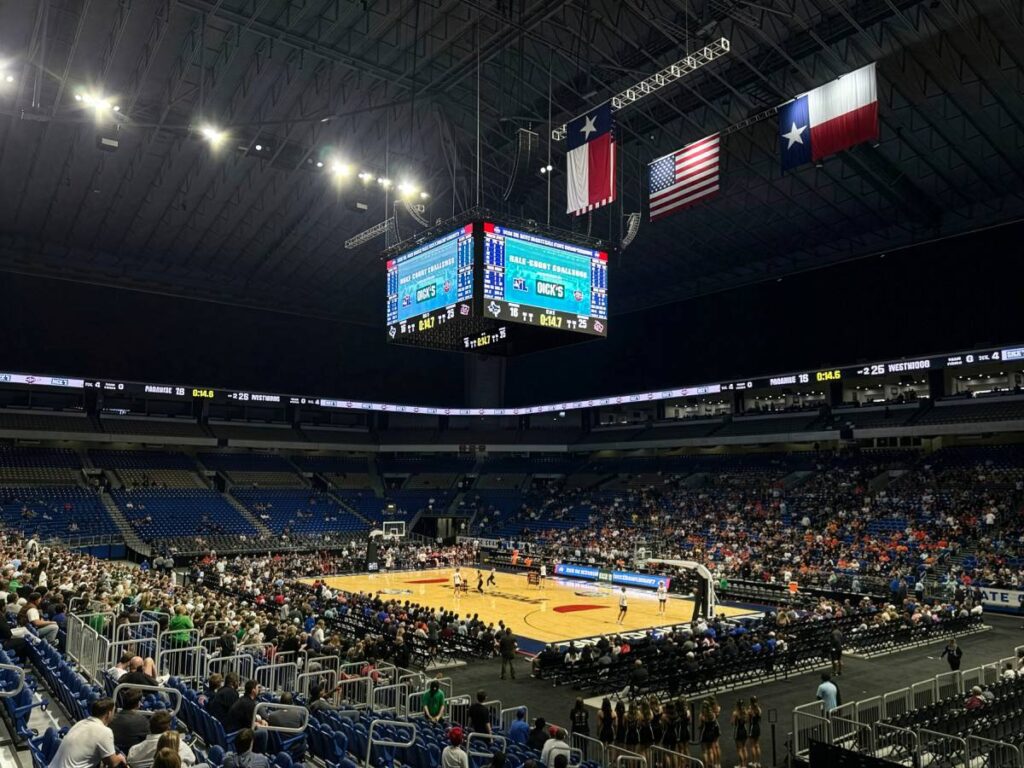 The Alamodome’s L-Acoustics K2 loudspeaker arrays, installed in 2017, have now been augmented by a K2 and A15i center-cluster system specified by Salas O’Brien and installed by LD Systems
